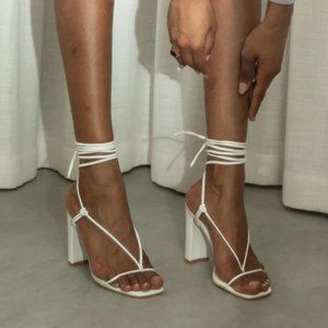 Billini White Strappy Heels